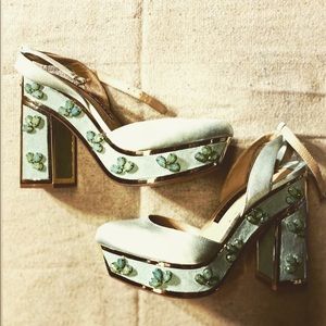 Kat maconie turquoise platforms.